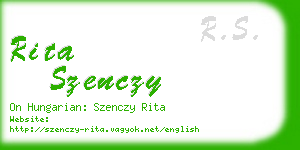 rita szenczy business card